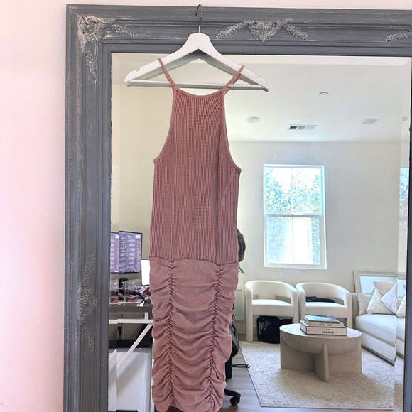 Free People FP One Katya Thermal Mini Bodycon Dress Sleeveless‎ Ribbed Ruched XS - Picture 8 of 11